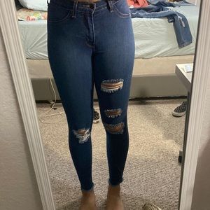 Fashion nova dark blue wash jeans